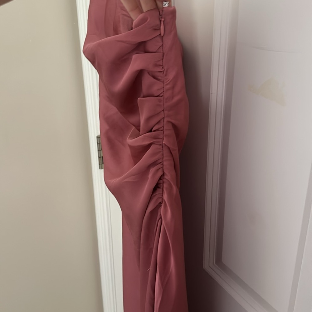 Pink Prom Dress!! Shona Joy Luxe Asymmetrical Gathered Maxi Dress - Picture 6 of 7